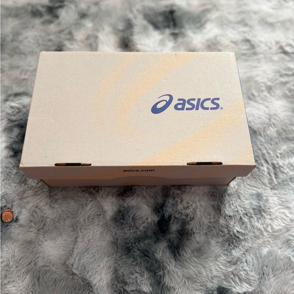 Asics Beige Shoe Box with Blue Logo